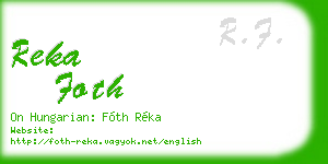 reka foth business card